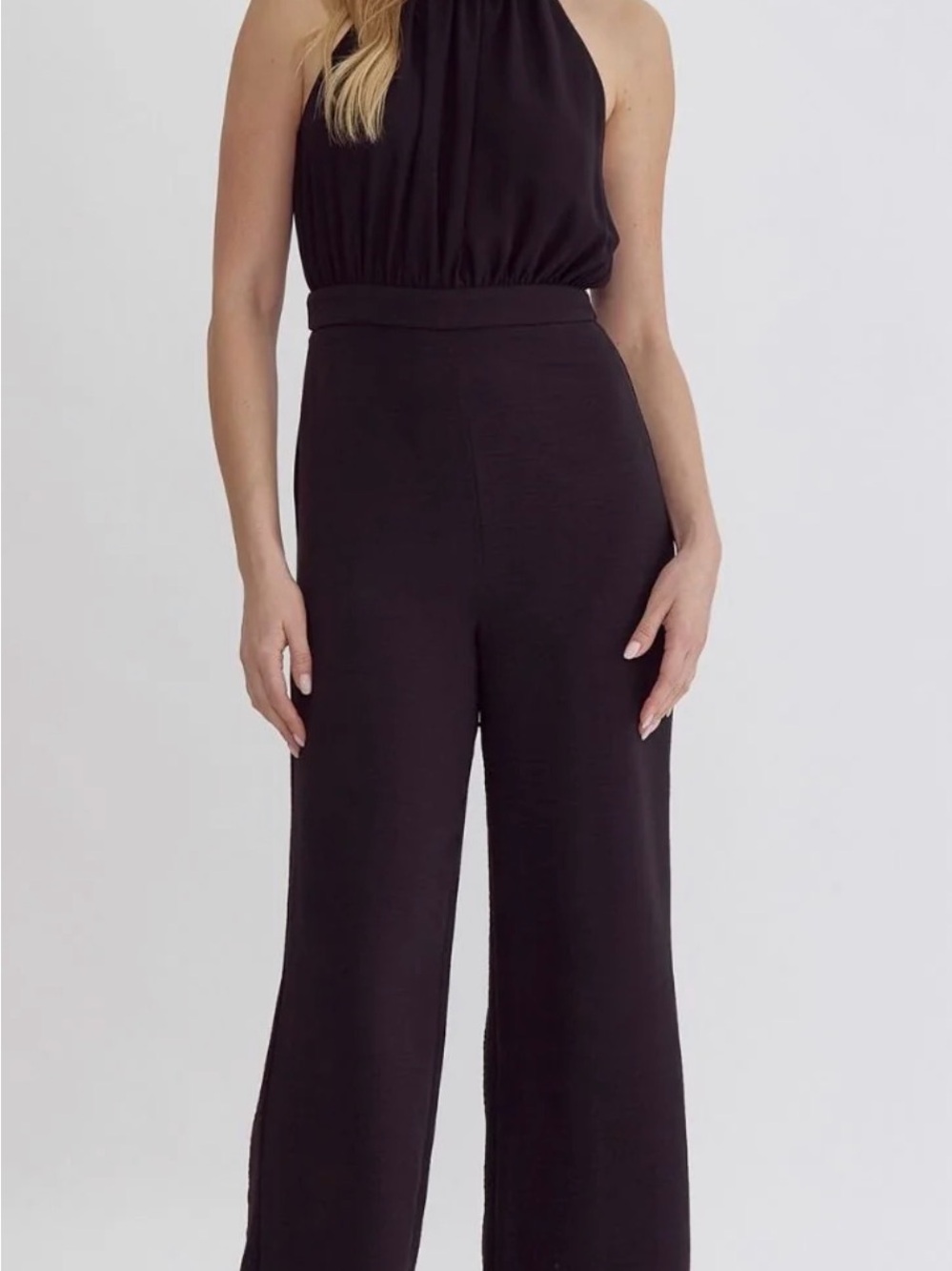 Entro High-Waist Wide Leg Jumpsuit - Black